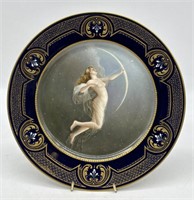 Royal Vienna Beehive Cobalt Plate of Nude Diana