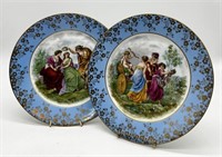 (2) Unmarked Plates - 3 Women,  3 Women & Cherub