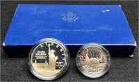 1986-S 2 Coin Proof Set "Liberty" Silver Dollar &