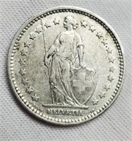 1906-B Switzerland 2 Franc Silver 83.5/10 G