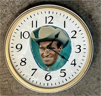 Clock w/Hank Williams Portrait
