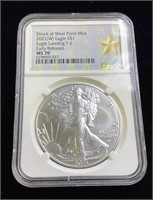 2021 SILVER AMERICAN EAGLE WEST POINT MINT, E