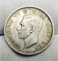 1945 Great Britain One Shilling Silver