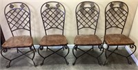 4 HAVERTY’S METAL & CHERRY WOOD CHAIRS