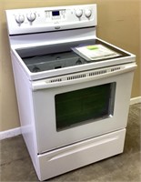 WHIRLPOOL ELECTRIC GLASS TOP STOVE, NEEDS POWER