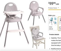 Baby High Chair, Multifunctional 3 In 1 Adjustable