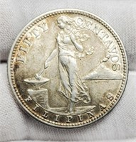1944-S Philippines USA 50 Centave Silver