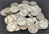 (50) Mercury Dimes