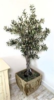 Faux Olive Tree in Concrete Planter