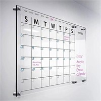 Acrylic Calendar for Wall, Drilliing Required, Dry