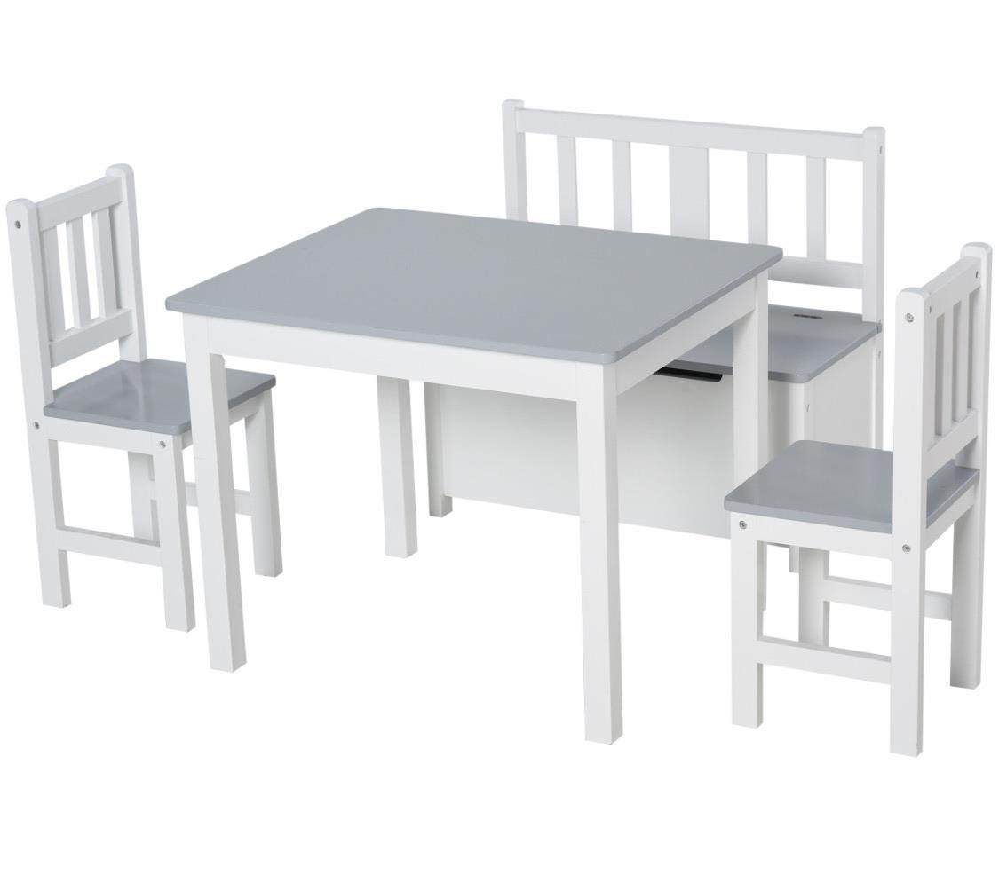 $140 4-Piece Kids Table Set with 2 Wooden Chairs