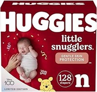 128 Pack of Huggies Diapers, Newborn