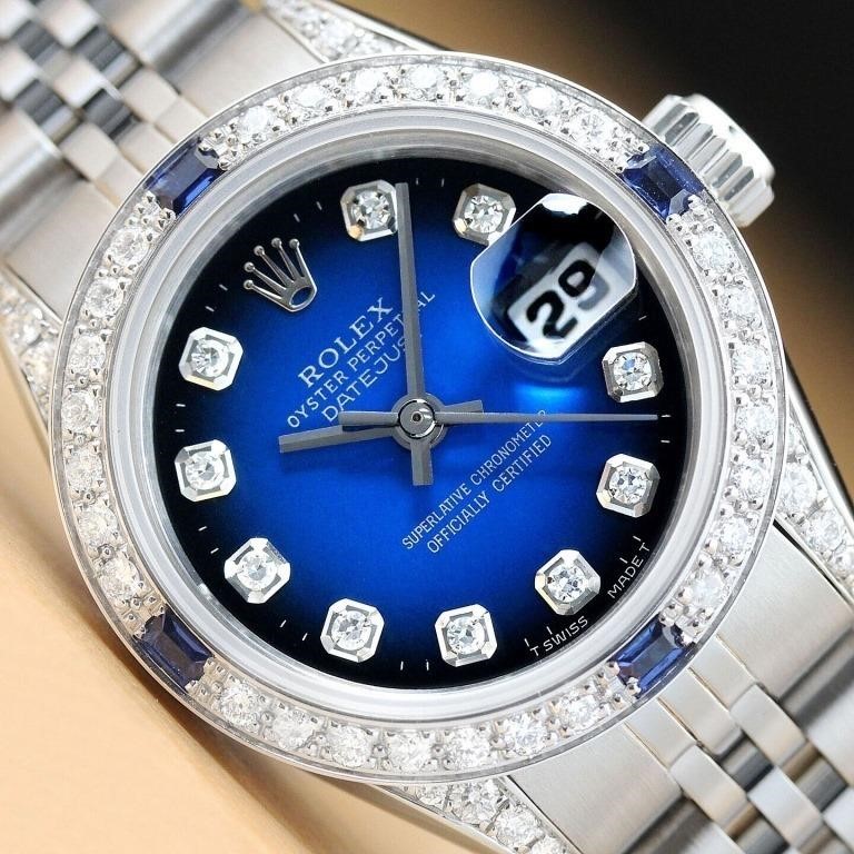 Rolex Ladies Datejust Sapphire Diamond  Watch