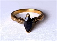 14K Ring & Blue Sapphire Size 5