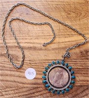 Silver Dollar* Coin Holder Necklace & Chain