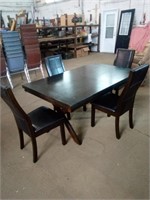 Dining Set with Hidden Leaf plus 4 Leather Look