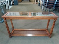 Very Nice Two Tiered Glass Top Console Table