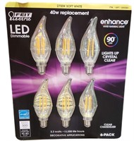 FEITELECTRIC LED CHANDELIER BULB 40W WHITE 6 COUNT