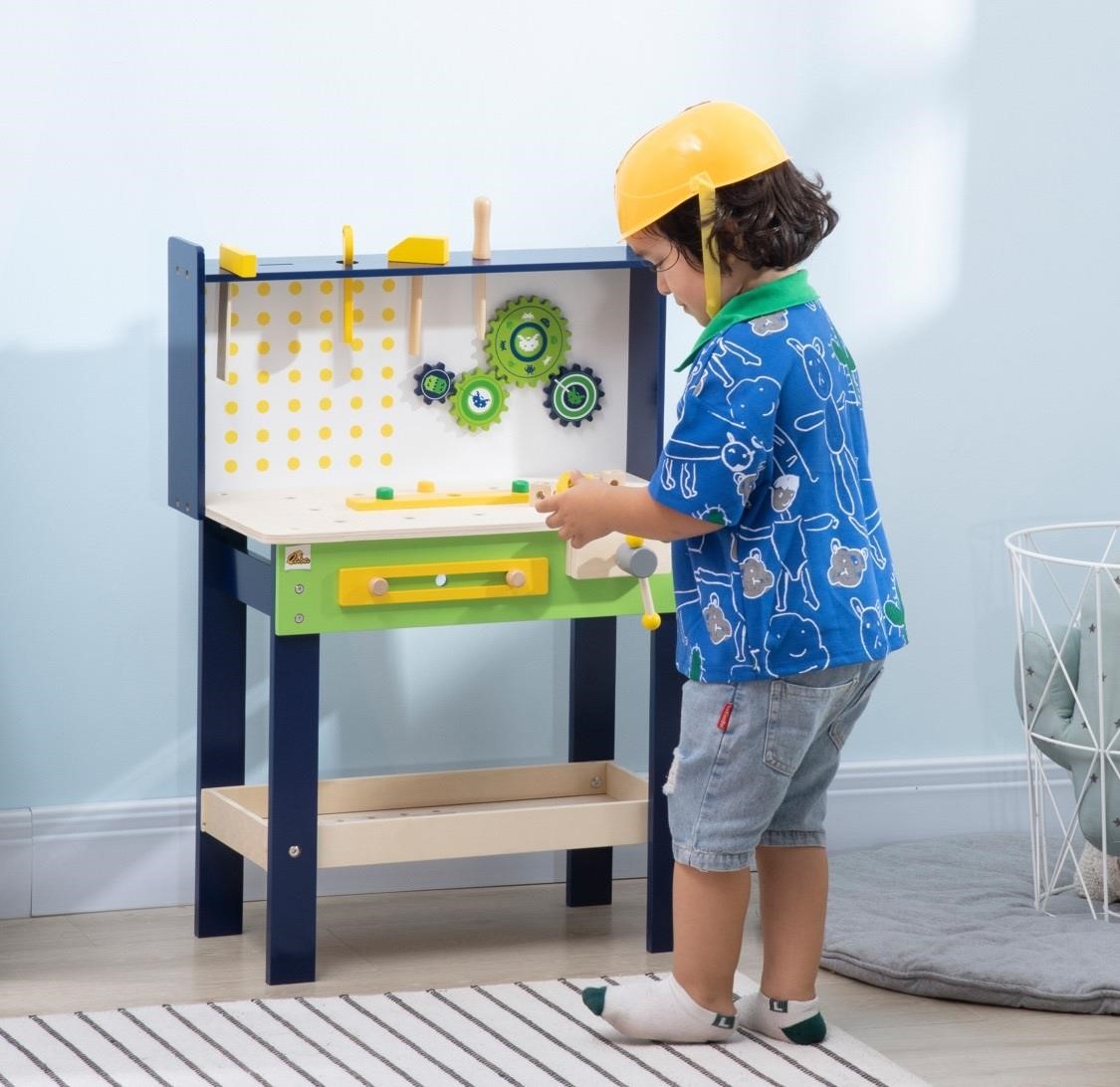 Wooden Kids Tool Bench with 27 Piece
