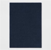 5'x7' Solid Washable Area Rug Blue
