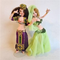 Two Handmade Soft Doll Belly Dancers