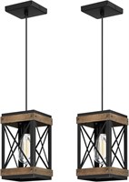 Light Wood/metal Pendant Light Set of 3  Bronze