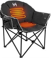Heated Camping Chair  3 Levels  Black Moon
