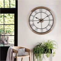 Duamin Large Wall Clock, 27.5 Inch Rustic