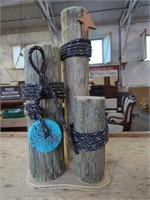 3 Tiered Nautical Wood Log Display 2ft x 1ft