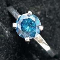 $5170 14K  Treated Blue Natural Diamond(1.05ct) Ri
