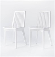 2pk Linden Windsor Wood Dining Chair White