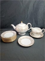 Wedgewood Gold Grecian Pattern Includes Teapot,