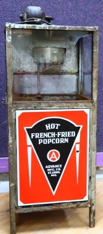 Vntg Star French Fried Popcorn machine, porcelain