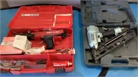 Hilti Ram Set Gun and Hitachi Pneumatic Nail Gun
