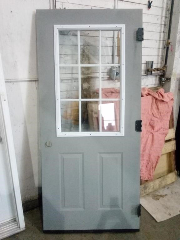 Door with Double Pane Window Measures 3' x 79.5"
