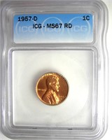 1957-D Cent ICG MS67 RD LISTS $360