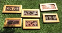 Asian Wood Plaques Lot of 6