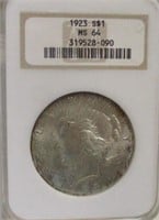 1923 SILVER PEACE DOLLAR NGC MS64