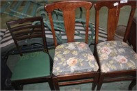 (2) T Back Chairs & A Ladder Back Chair