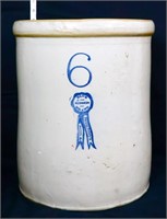 Vintage 6 Gallon Blue Ribbon Crock  ,See Pics