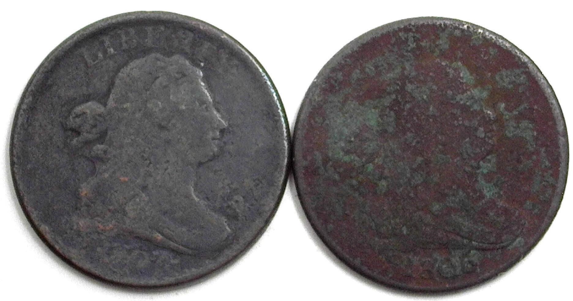 1803 1806 1/2 Cent AG 2 Pc Lot Corrosion