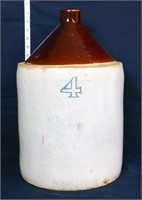 Vintage 4 gallon stone whiskey jug, see photos