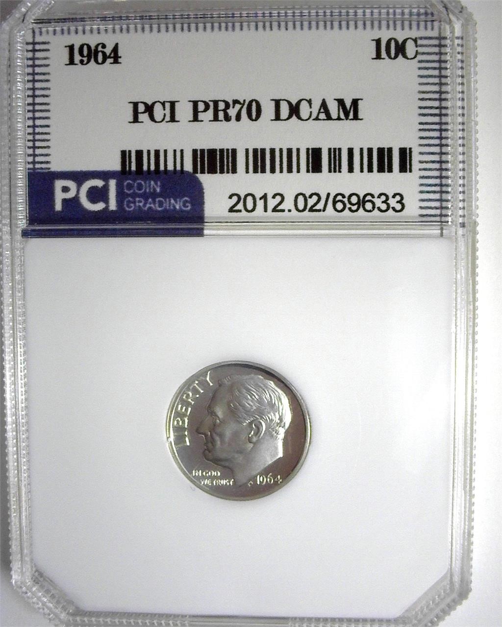 1964 Dime PR70 DCAM LISTS $5250