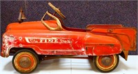 Vintage red City Fire Department pedal car