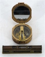 Stanley Brass Compass With Brass Spirit Level