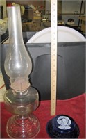 Vtg Oil Lamp & Shirley Temple Bowl