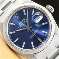 Rolex Men Datejust Blue Dial Watch