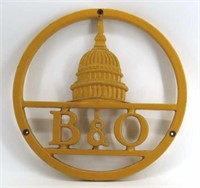 B&O Railroad Cast Iron Locomotive Capital Emblem P