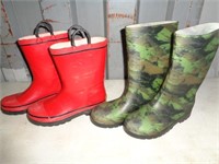 2 PAIR MUD YOUTH MUD BOOTS