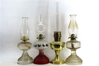 2 Trays Oil Lamps With Hurricane Glass